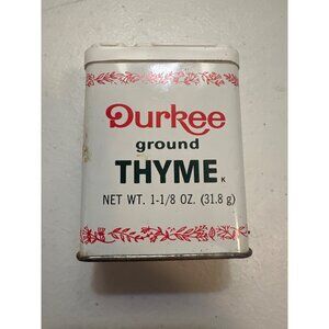 Vintage Durkee Ground Thyme Metal Spice Tin 1-1/8 Oz Collectible